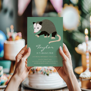 Invitation Fête d'anniversaire personnalisée Possum Opossum