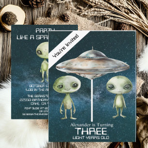 Invitation Fête d'anniversaire personnalisée pour un alien de