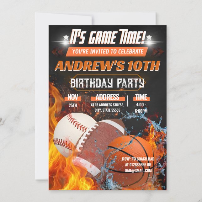 Invitation Fête d'anniversaire personnelle All Star Sport Inv (Devant)