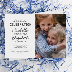 Invitation Fête d'anniversaire photo simple commune