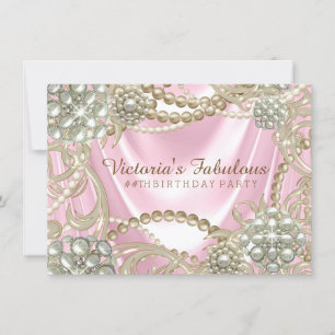 Invitation Fête d'anniversaire Pink Pearl