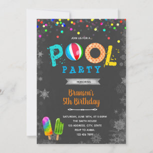 Invitation Fête d'anniversaire piscine d'hiver