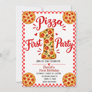 Invitation Fête d'anniversaire pizza 1 an