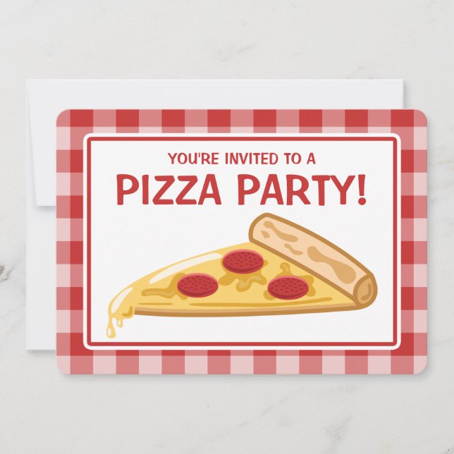Invitation Fête d'anniversaire Pizza Party (Devant)