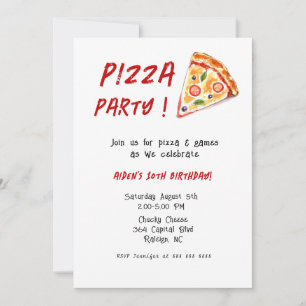 Invitation Fête d'anniversaire PIZZA pour enfants