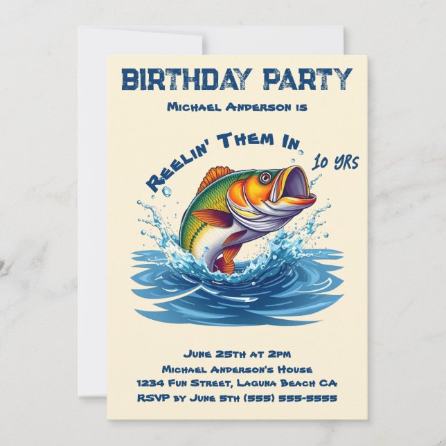 Invitation Fête d'anniversaire-Poisson (Devant)