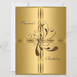 Invitation Fête d'anniversaire populaire en or