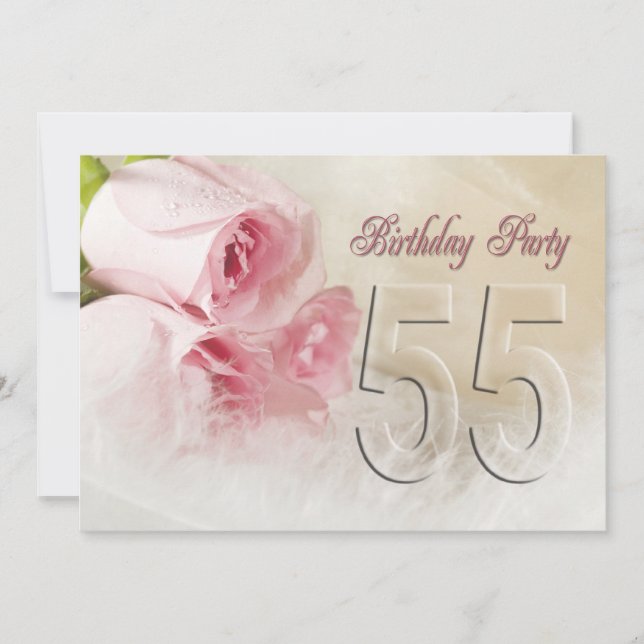 Invitation fête d'anniversaire pour 55 ans (Devant)