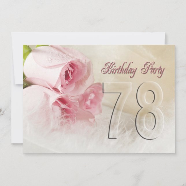 Invitation fête d'anniversaire pour 78 ans (Devant)
