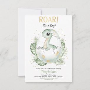 Invitation Fête d'anniversaire pour bébé garçon fille Dinosau