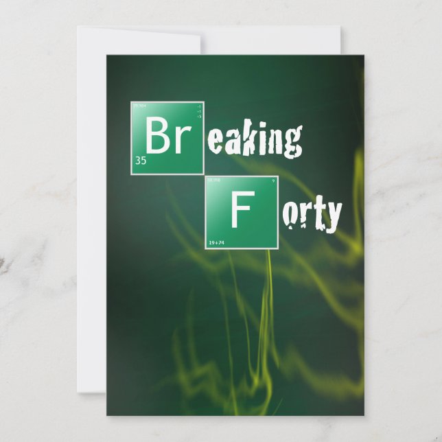 Invitation Fête d'anniversaire pour briser 40 ans (Devant)