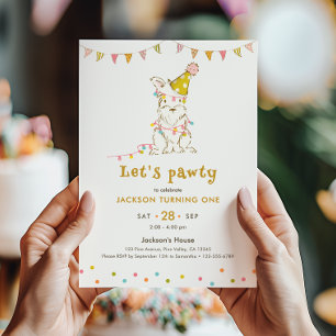 Invitation Fête d'anniversaire pour chien sur le thème de la