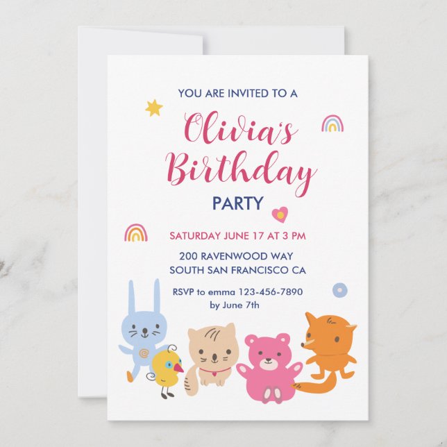 Invitation Fête d'anniversaire pour enfant (Devant)