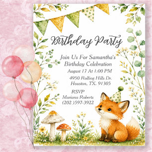 Invitation Fête d'anniversaire pour enfant genre neutre Renar