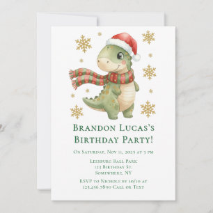 Invitation Fête d'anniversaire pour enfants avec dinosaure de