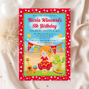 Invitation Fête d'anniversaire pour enfants avec une jolie fi