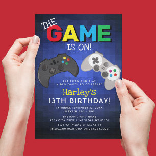 Invitation Fête d'anniversaire pour enfants joueurs de jeux v