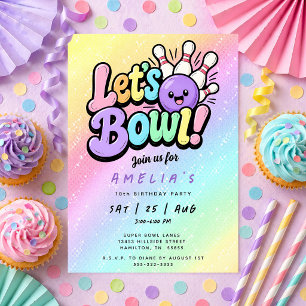 Invitation Fête d'anniversaire pour enfants Let's Bowl Bowlin