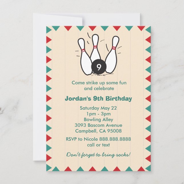 Invitation Fête d'anniversaire pour enfants ou adultes Retro  (Devant)