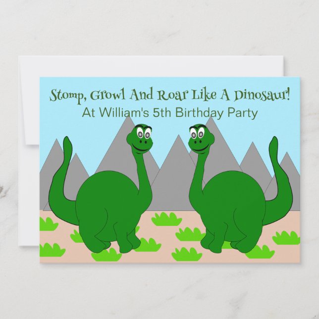 Invitation Fête d'anniversaire pour enfants sur le thème des  (Devant)