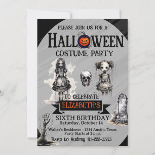 Invitation Fête d'anniversaire pour filles de tout âge Hallow