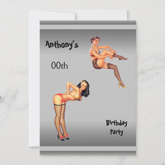 Invitation Fête d'anniversaire pour hommes de n'importe quel  (Devant)