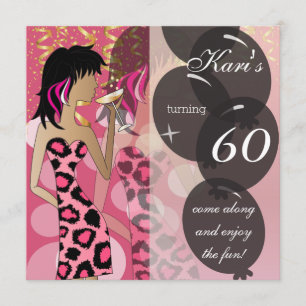 Invitation Fête d'anniversaire pour les 60 ans   Modèle   À f
