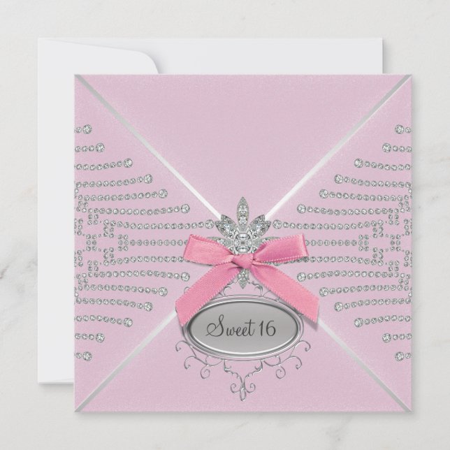 Invitation Fête d'anniversaire pour les seize ans de diamant  (Devant)