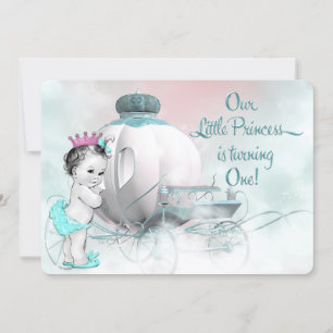 Invitation Fête d'anniversaire Princesse Fille 1 an