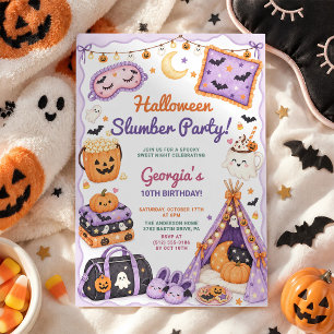 Invitation Fête d'anniversaire Pyjama Halloween Slumber Party