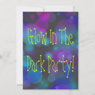 Invitation Fête d'anniversaire qui brille dans le noir