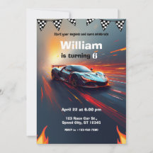 Fête d'anniversaire Rallye Flammes de Voiture de C