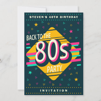 Invitation Fête d'anniversaire Retour dans les années 80