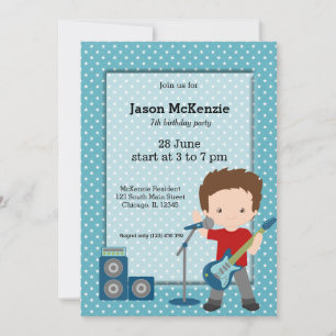 Invitation Fête d'anniversaire Rock Star