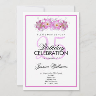 Invitation Fête d'anniversaire romantique aux lis Belladone