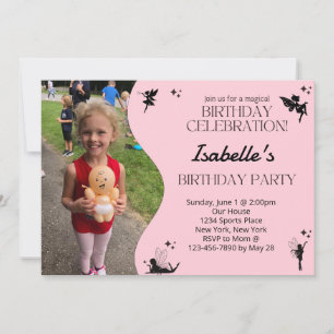 Invitation fête d'anniversaire rose