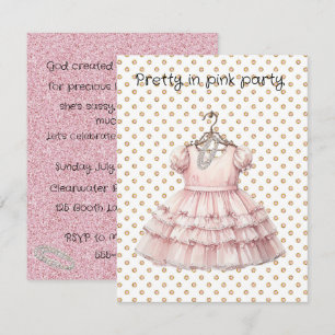Invitation Fête d'anniversaire rose en beauté
