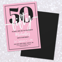 Fête d'anniversaire rose moderne 50 ans