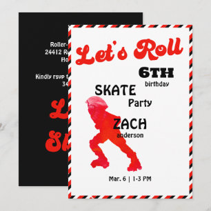 Invitation Fête d'anniversaire rouge et noir