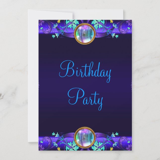 Invitation Fête d'anniversaire Royal Blue Purple (Devant)