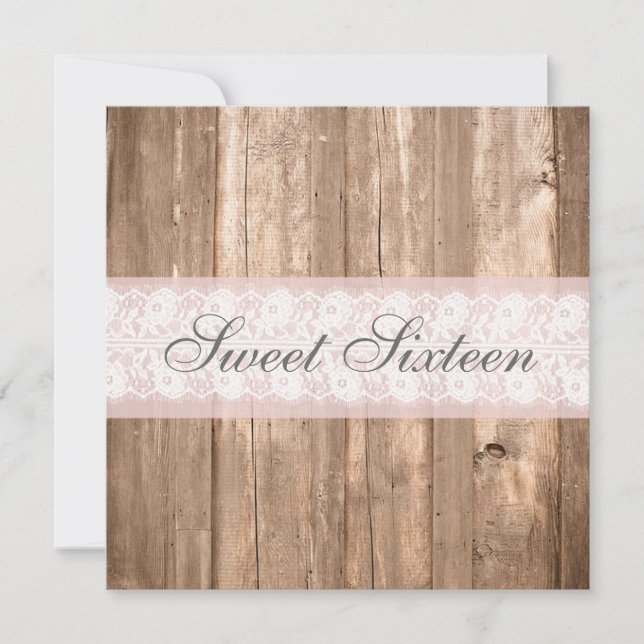 Invitation Fête d'anniversaire rustique chic minable de sweet (Devant)