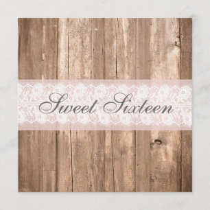 Invitation Fête d'anniversaire rustique chic minable de sweet