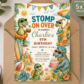 Invitation Fête d'anniversaire Safari tropical Dinosaurier