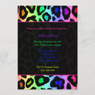 Invitation Fête d'anniversaire sauvage du bonbon 16 à guépard