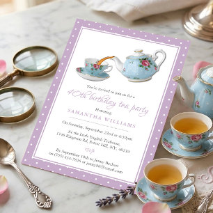 Invitation Fête d'anniversaire Shabby Chic autour du thé
