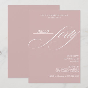 Invitation Fête d'anniversaire Simple Moderne Calligraphie Qu