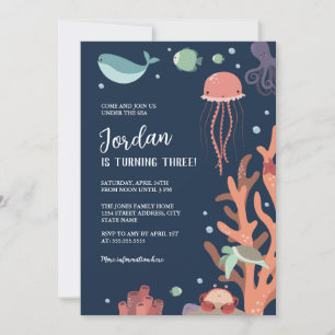 Invitation Fête d'anniversaire sous la mer