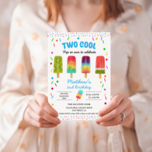 Invitation Fête d'anniversaire Summer Two Cool Popsicle 2e an