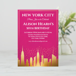 Invitation Fête d'anniversaire sur la skyline de New York Cit