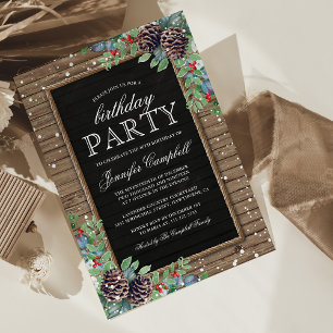 Invitation Fête d'anniversaire sur le thème de l'hiver de Noë